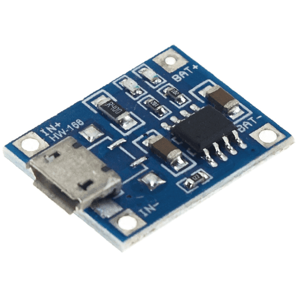 CARGADOR TP4056 3.7V 1A MICRO USB PARA BATERIA 18650