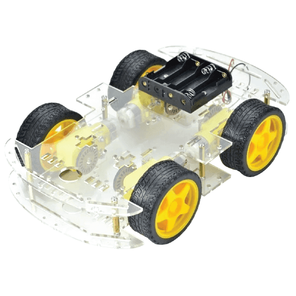 KIT CHASIS CARRO ROBOT 4 RUEDAS 2 PISOS