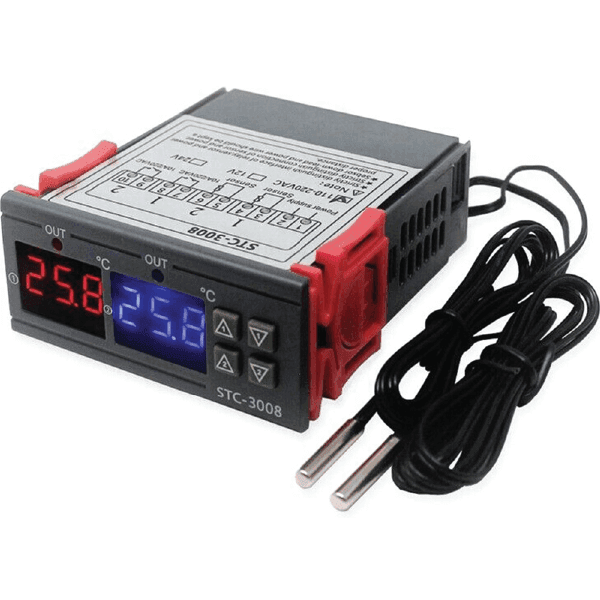 CONTROLADOR DE TEMPERATURA DOBLE STC-3008 110VAC/220VAC + SENSORES