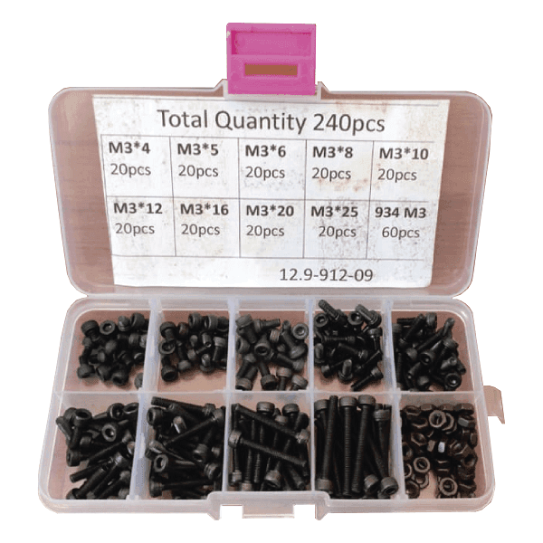 KIT TORNILLOS HEXAGONALES ACERO INOXIDABLE NEGRO
