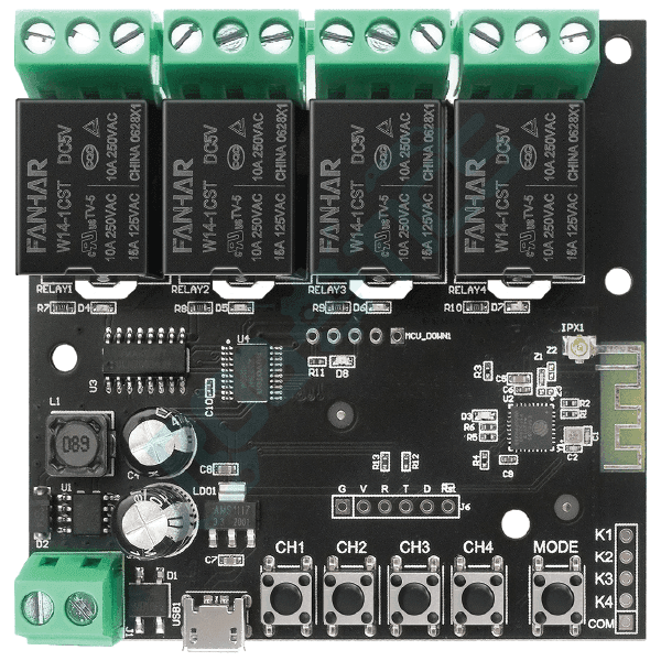 INTERRUPTOR/CONTROLADOR INTELIGENTE 4 CANALES WIFI TUYA TY-DIY-S04