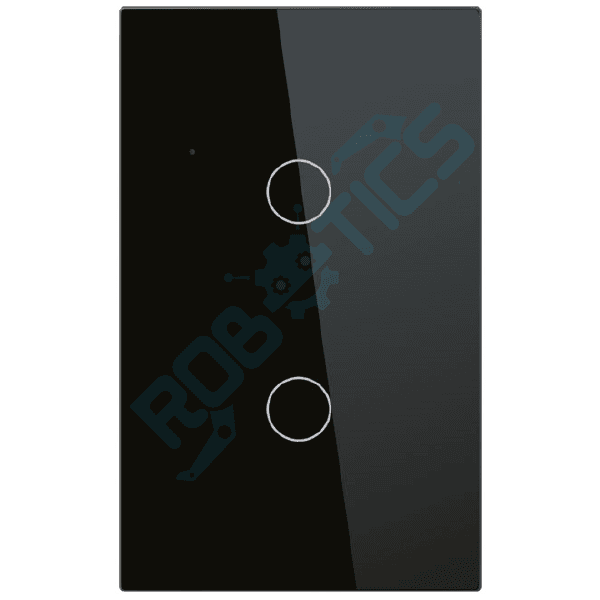 INTERRUPTOR INTELIGENTE TOUCH 2 CANALES WIFI TUYA WT-U2 NEGRO