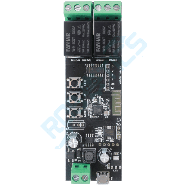 CONTROLADOR INTELIGENTE PARA PUERTA 2 CANALES WIFI TUYA TY-DIY-S02