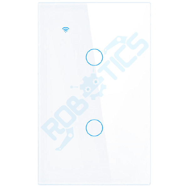 INTERRUPTOR INTELIGENTE TOUCH 2 CANALES WIFI CON CAPACITOR TUYA TY-U2 BLANCO