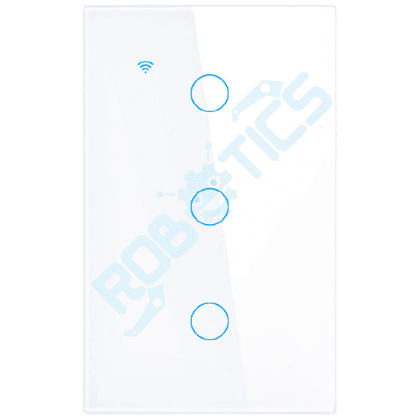 INTERRUPTOR INTELIGENTE TOUCH 3 CANALES WIFI CON CAPACITOR TUYA TY-U3 BLANCO