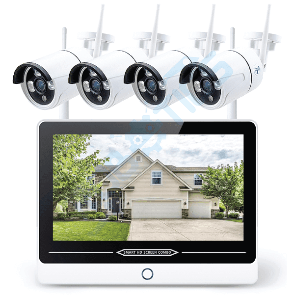X4 CAMARAS 2MP + NVR 8 CANALES + PANTALLA 12" WIFI TUYA 7204-PN