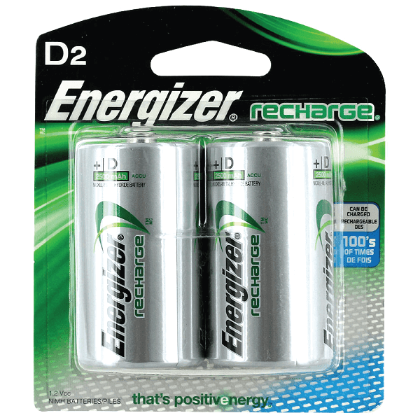 x2 PILA ENERGIZER RECARGABLE GRANDE D 2500mAh