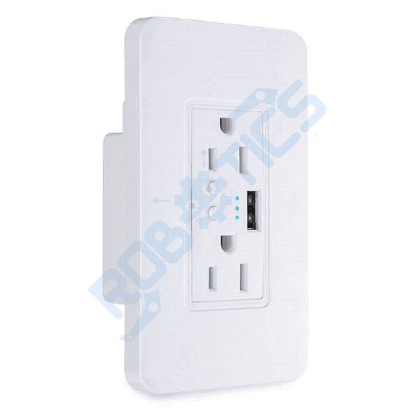 TOMACORRIENTE INTELIGENTE 2 CANALES + 1 PUERTO USB DE PARED WIFI TUYA PS-1607