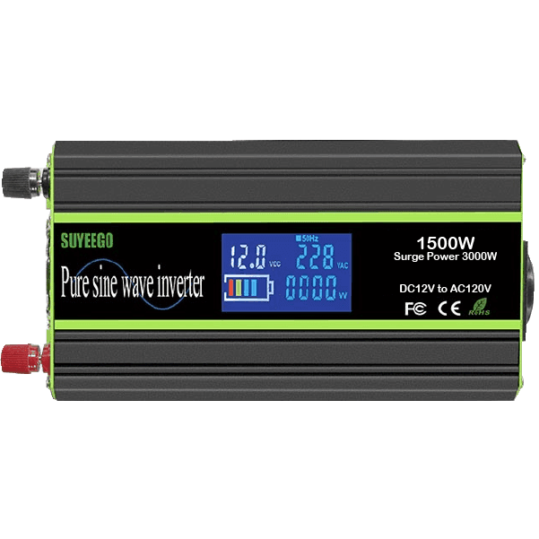 INVERSOR DE ONDA PURA 12VDC A 110VAC 1500W CONTINUOS/3000W PICO
