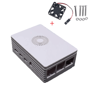 CASE RASPBERRY PI4 B BLANCO + VENTILADOR