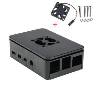 CASE RASPBERRY PI4 B NEGRO + VENTILADOR