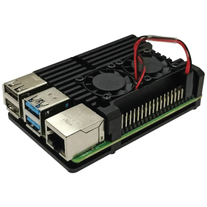 CASE DE ALUMINIO COLOR NEGRO RASPBERRY PI4 B