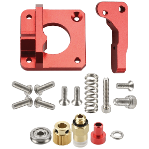 partes extrusor metalico rojo