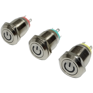 pulsador metalico autobloqueante momentaneo 12mm con luz