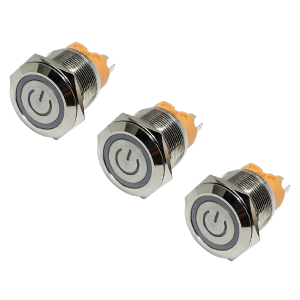 pulsador metalico autobloqueante momentaneo 22mm con luz