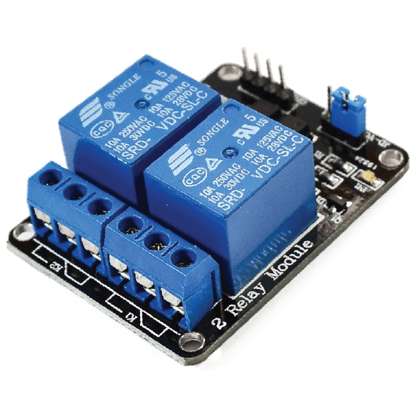 modulo rele 2 canales con optoacoplador