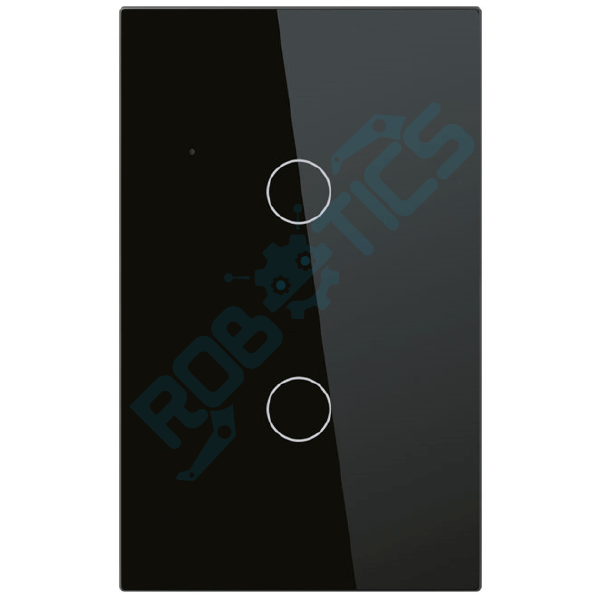 interruptor inteligente sin neutro touch wifi 2 canales negro