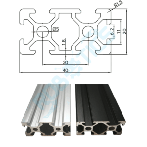 perfil aluminio 2040 20x40