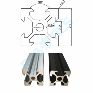 perfil aluminio 2020 20x20 v slot