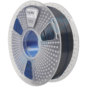 filamento pla+ plus silk metalizado dual color dos colores negro azul