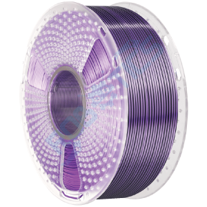 filamento pla+ plus silk metalizado dual color dos colores negro purpura