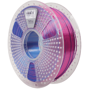 filamento pla+ plus silk metalizado dual color dos colores rojo azul