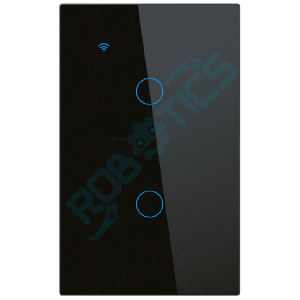 interruptor inteligente sin neutro touch wifi 2 canales negro