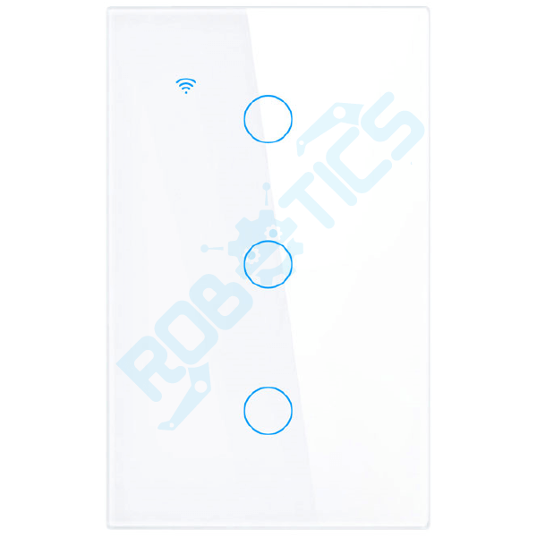 interruptor inteligente sin neutro touch wifi 3 canales blanco