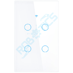 INTERRUPTOR INTELIGENTE TOUCH 4 CANALES WIFI CON CAPACITOR TUYA TY-U4 BLANCO