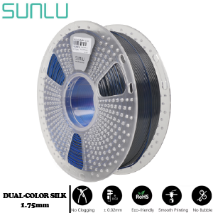 filamento metalizado silk dos colores dual color