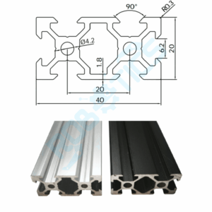perfil aluminio 2040 20x40 v slot